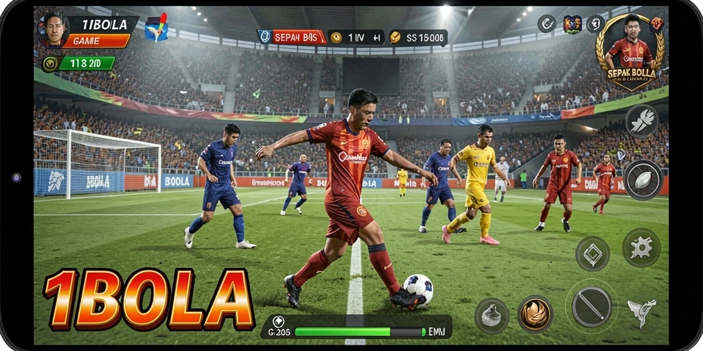 Gameplay seru di 11BOLA dengan aksi sepak bola yang mendebarkan.
