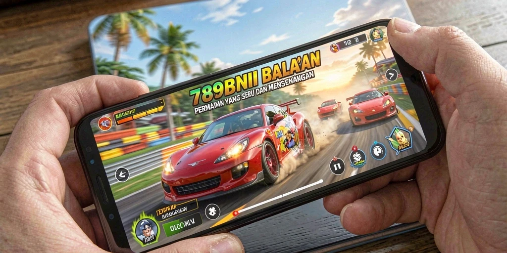 Tampilan gameplay seru di trek balap 789BNI.