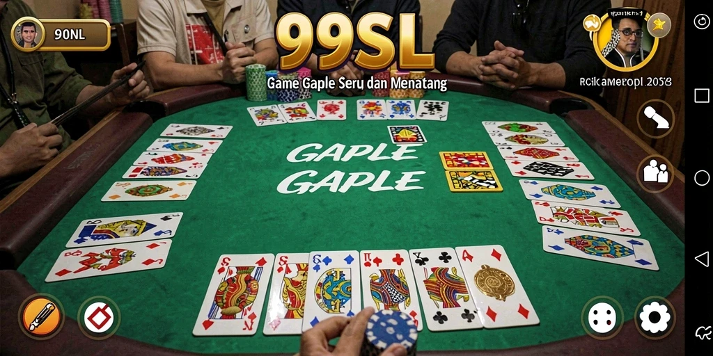 Tampilan gameplay seru di 99SL dengan kartu Gaple.