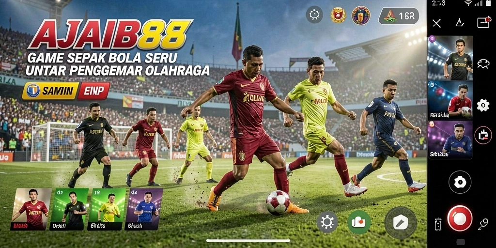 Tampilan gameplay AJAIB88 yang menampilkan aksi sepak bola mendebarkan.