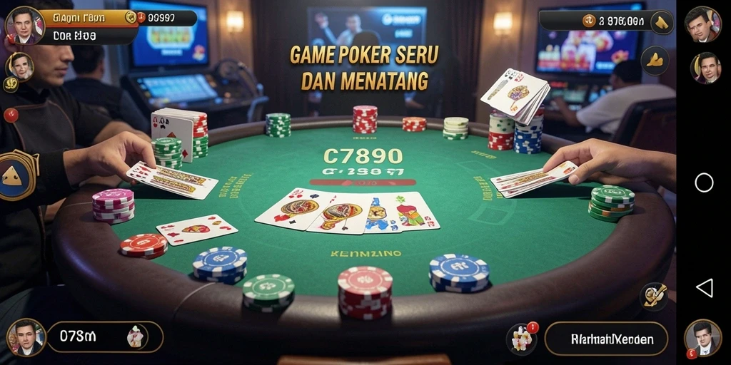 Gameplay seru C7890 yang menampilkan aksi poker nyata.