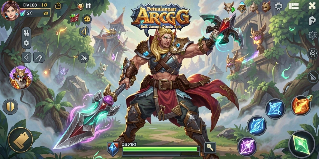 Tampilan utama gameplay DV188 dengan pertarungan seru dan grafis yang menawan.