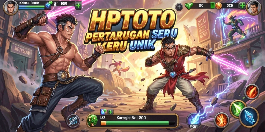 Tampilan seru pertarungan di HPTOTO dengan karakter ikonik.