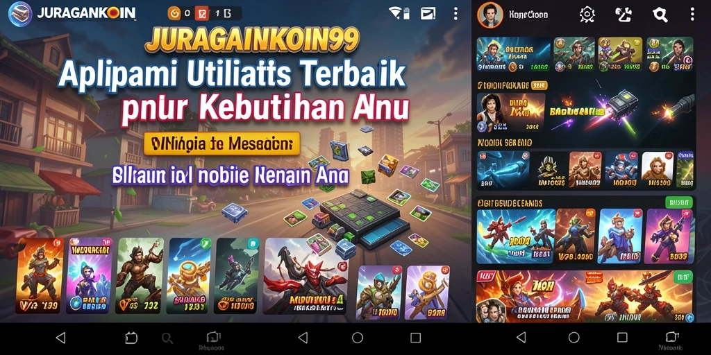Tampilan utama aplikasi JURAGANKOIN99 dengan fitur utilitas yang lengkap.