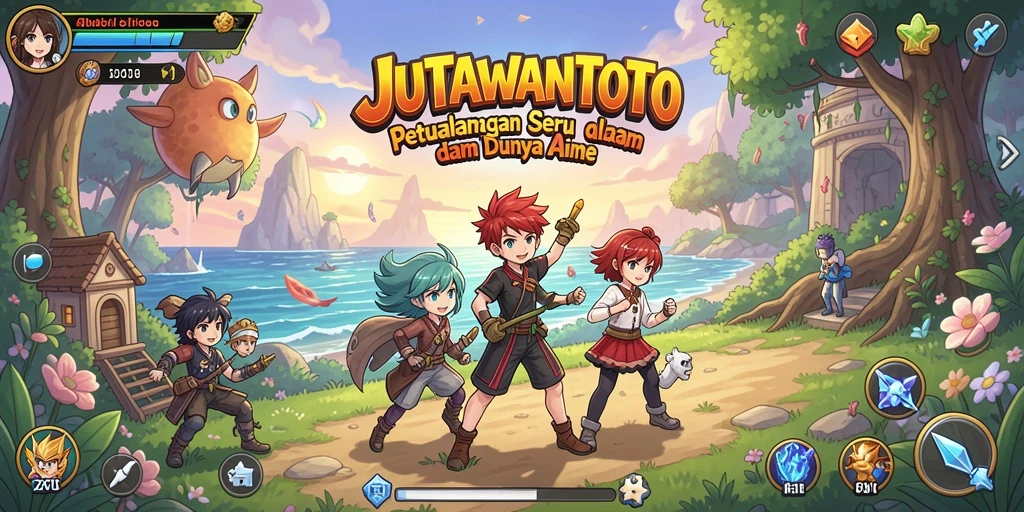 Tampilan gameplay seru di JUTAWANTOTO dengan karakter Anime ikonik.