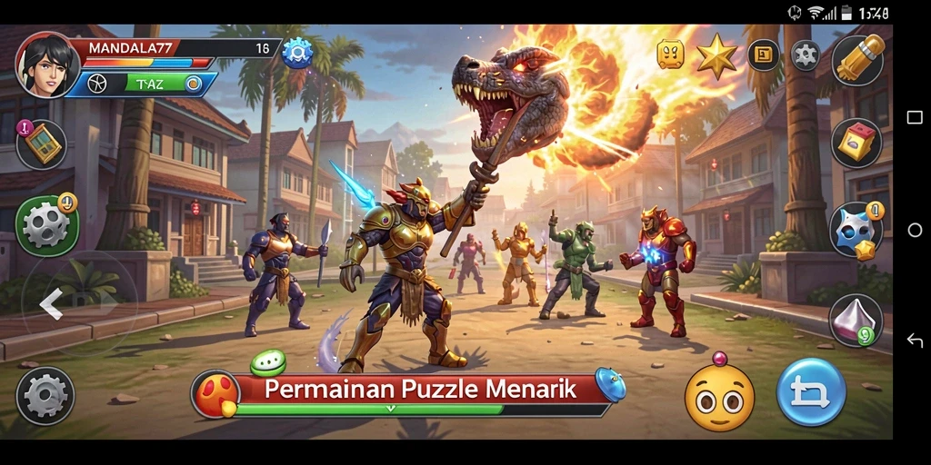 Tampilan gameplay yang seru dan menantang di MANDALA77.