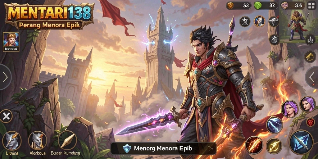 Tangkapan layar gameplay MENTARI138 yang menunjukkan aksi Tower Defense mendebarkan.