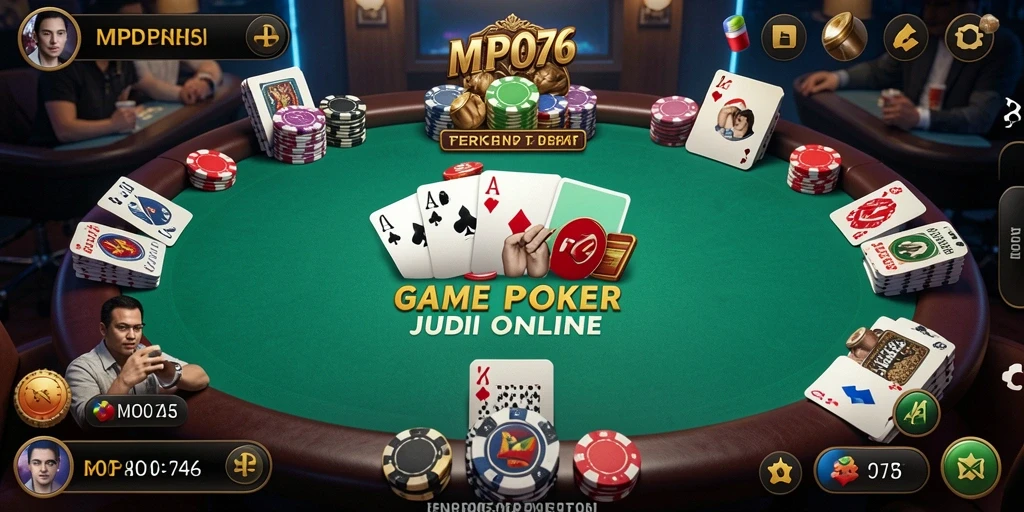 Tampilan gameplay Poker yang seru dan interaktif di MPO76.