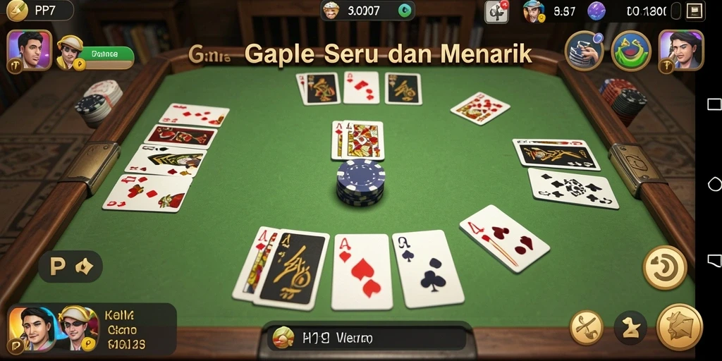 Tangkapan layar dari gameplay Gaple yang seru di PP7.