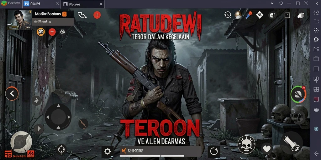 Screenshot menampilkan suasana menyeramkan dari gameplay RATUDEWI.