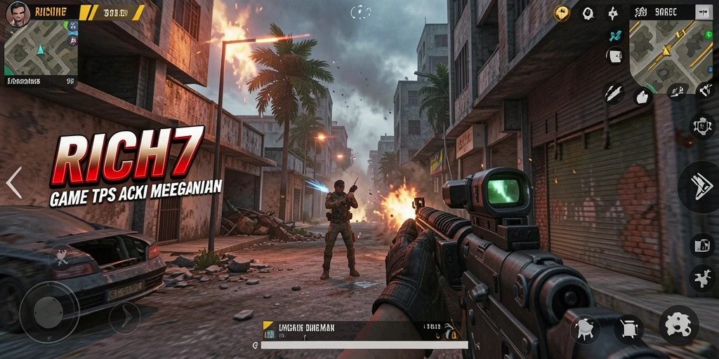 Tangkapan layar RICH7 menampilkan aksi mendebarkan dari gameplay TPS.
