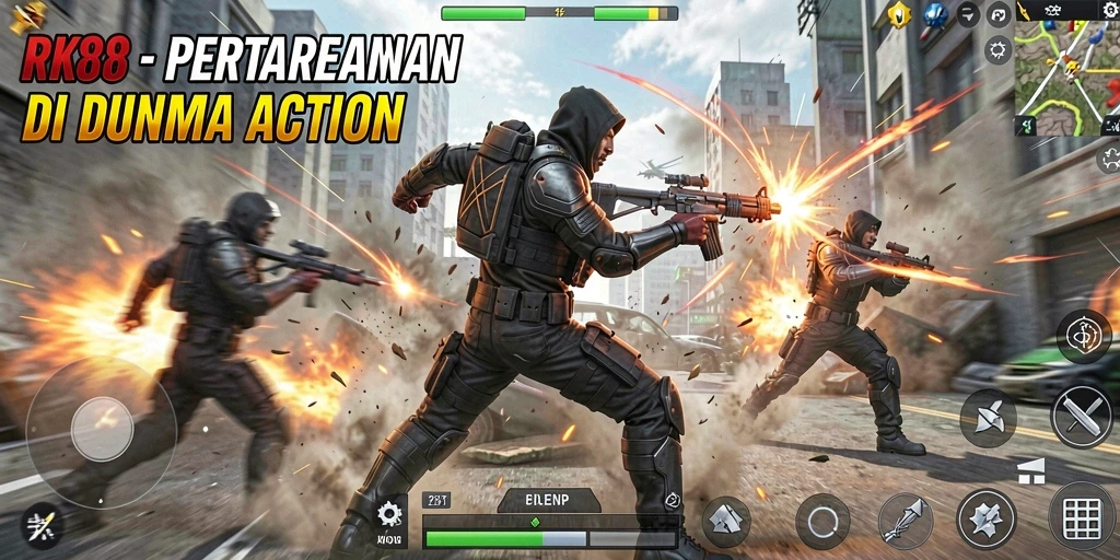 Screenshot RK88 menampilkan aksi pertarungan yang mendebarkan.