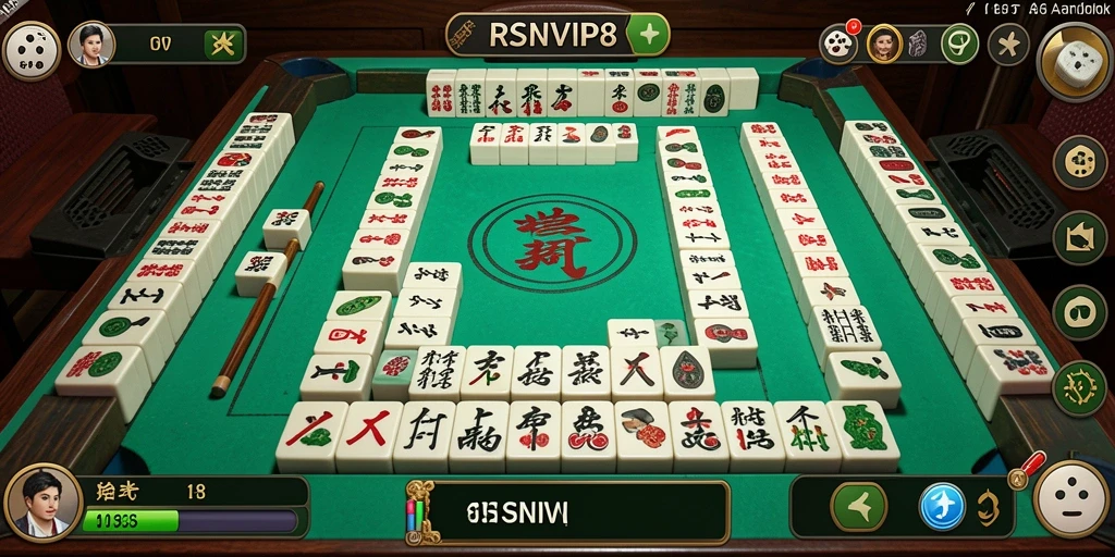 Tampilan gameplay menarik dari RSNVIP8 dengan elemen Mahjong.