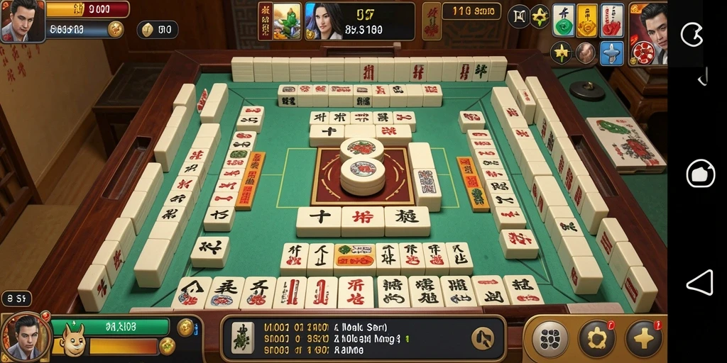 Screenshot gameplay SD107 menampilkan aksi seru Mahjong.