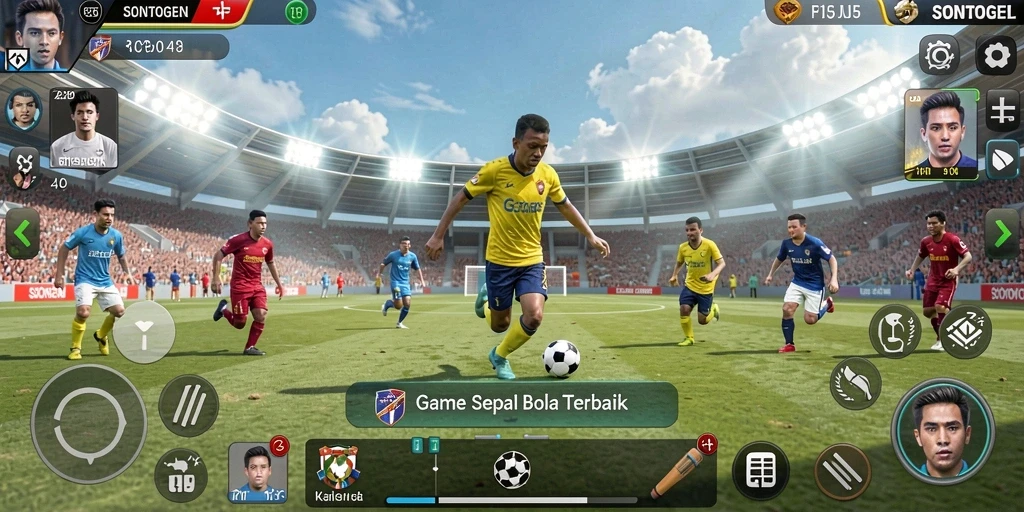 Screenshot dari gameplay SONTOGEL yang menampilkan aksi seru di lapangan.
