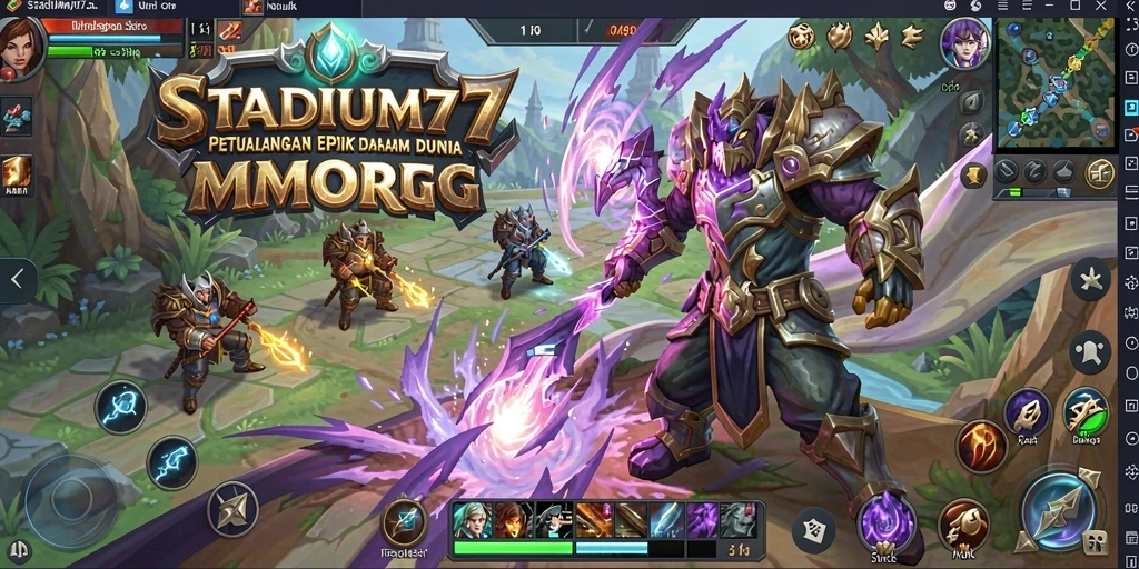 Screenshot gameplay STADIUM77 yang menunjukkan aksi seru dalam MMORPG.